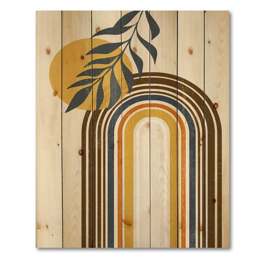 Designart - Abstract Sun Moon Leaves II